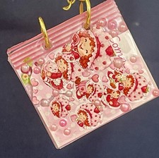 Strawberry Shortcake Mini Acrylic Journal Handmade Kawaii Collectible
