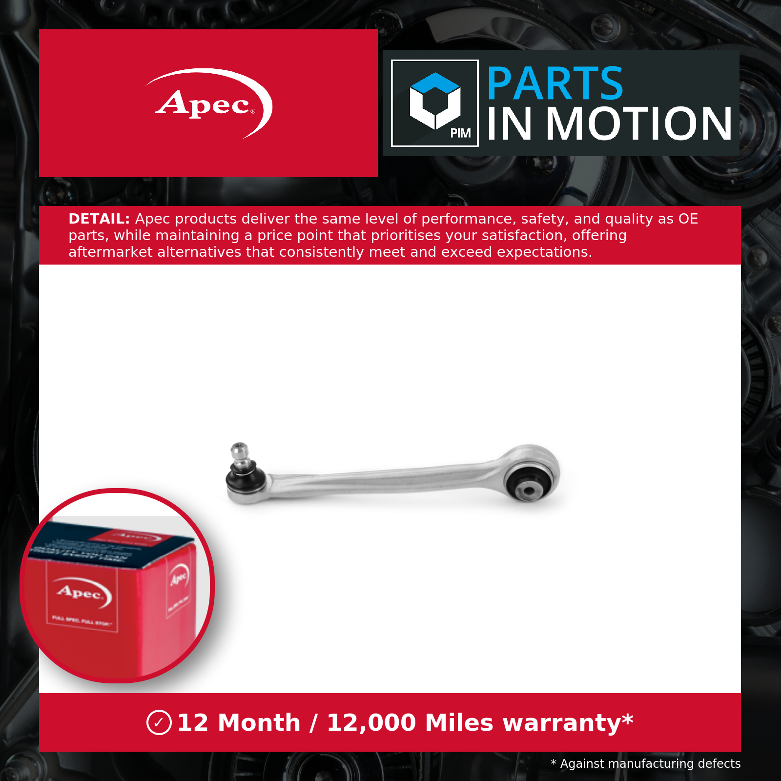 Wishbone / Suspension Arm Front Upper, Left AST3130 Apec Track Control Quality