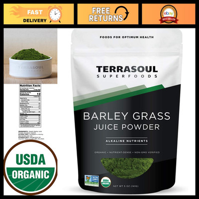 Organic Barley Grass Juice Powder 5 Oz - USA Grown, Nutrient-Rich Superfood, Veg
