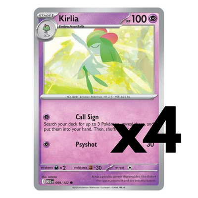 4x Kirlia - 059/132 - ME01: Mega Evolution (MEG) Pokemon Playset x4