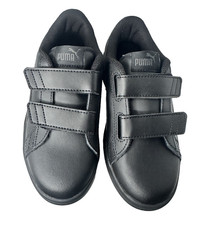 PUMA Toddler kids Smash V2 L V PS Black Leather Sneakers Shoes Size 1C