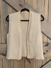 Vintage Ivory Knit Sweater Vest, No Brand One Size