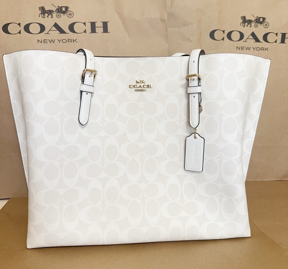 NWT Coach Mollie Tote Bag In Signature Canvas 1665 Value $428 | eBay