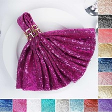 10 SEQUINED 20x20 Wedding NAPKINS Party Dinne...