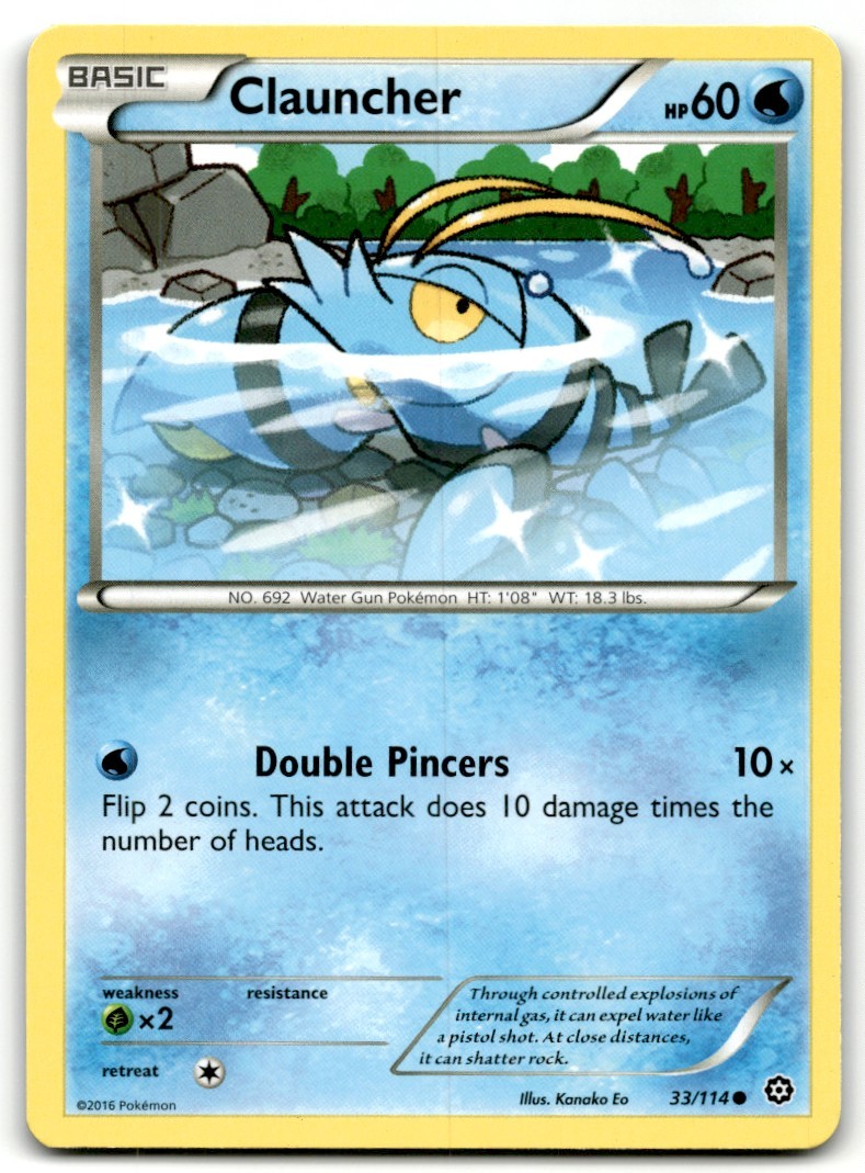 2016 XY - Steam Siege Pokemon Trading Card #33 Clauncher