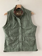 Woman’s Khaki Utility Vest Med Full Zip Detachable hood Size Medium 