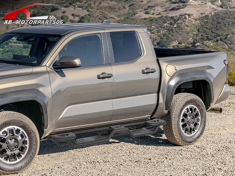 Three Raised Steps Running Boards For 2024 2025 Toyota Tacoma Double & Crew Cab