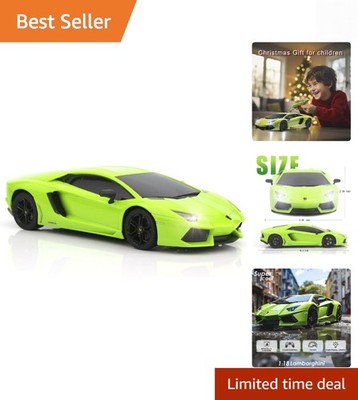Rechargeable Lamborghini Aventador RC Car - 10 MPH Speed for Kids, Green