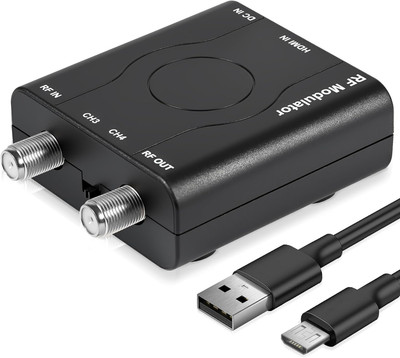 HDMI to RF Modulator, HDM61 VHF HDMI to RF Converter Adapter for TV NTSC Format 