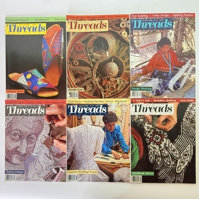Threads Magazine Lot 6 1986-88 Back Issues Sewing Quilting Illustrated