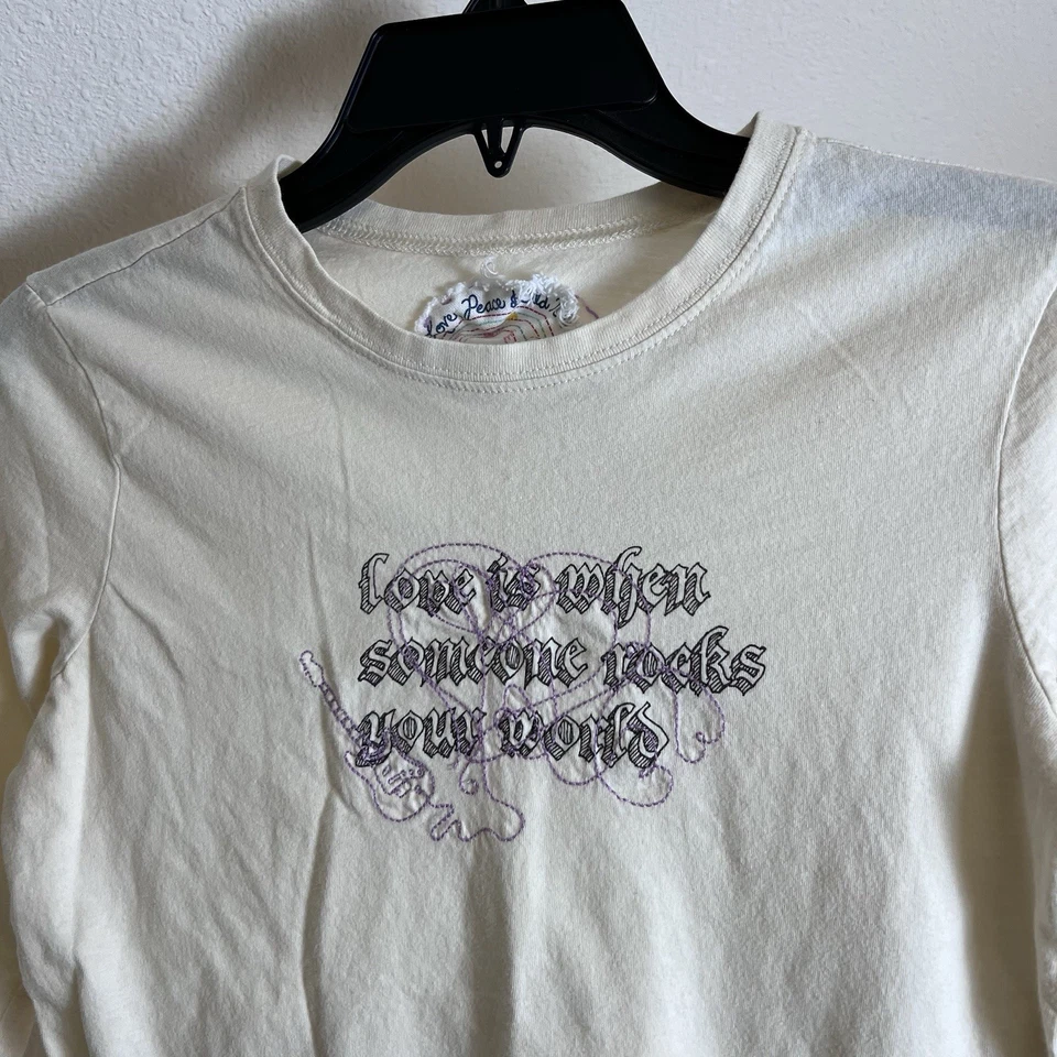 Vintage Y2K Old Navy Shirt Small Love Is When Someone Rocks Your World Tee - Image 3 of 4