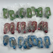 Peanuts Festive Christmas Jingle Bell Dog Tag Necklace Charlie Brown Snoopy Lucy