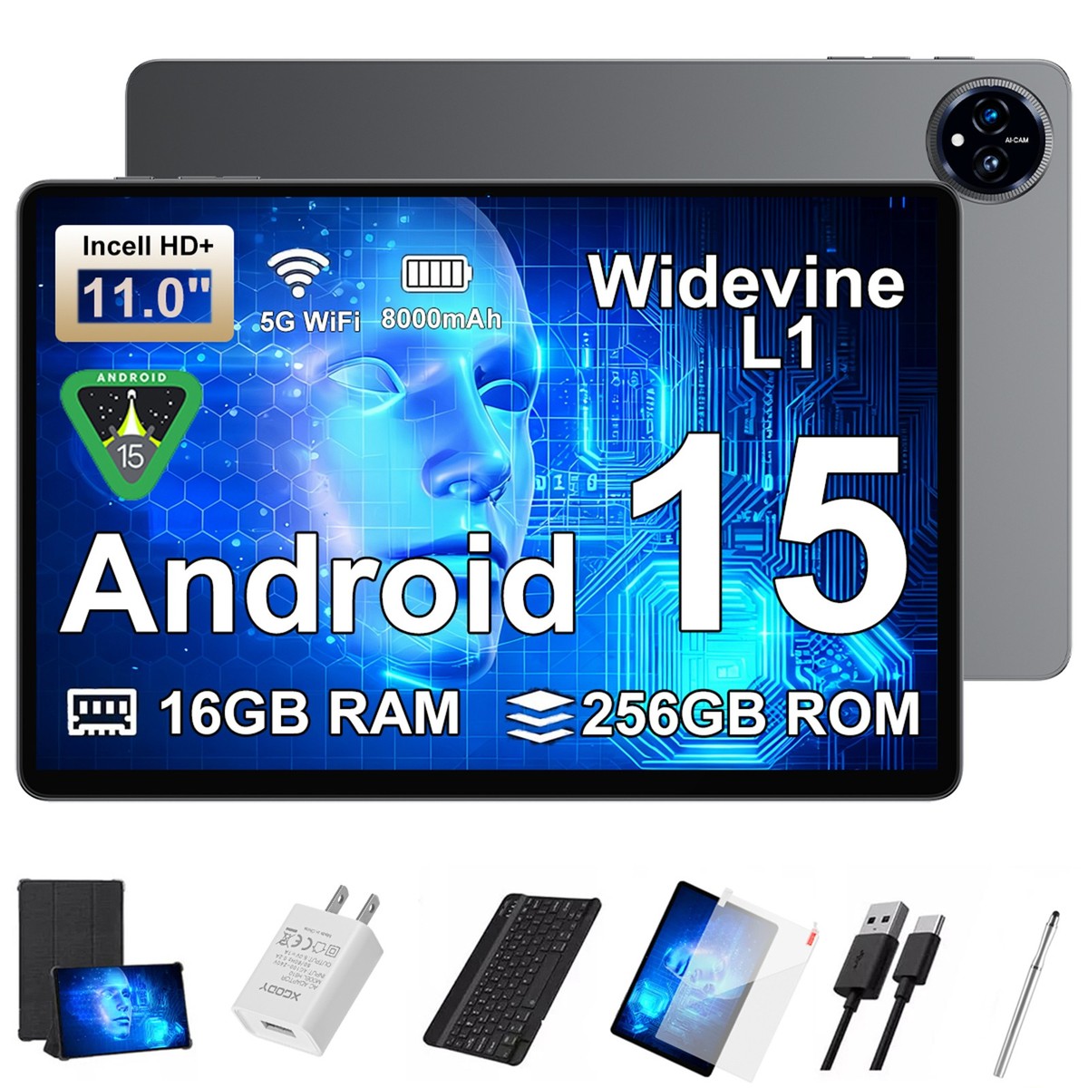 【新品】16GB+1TB Pad 17 ProMax Android タブレット TABQ17 PRO WiFi Tablet 11.0 Inch Android 15 16GB+256GB/1TB 8000mAh