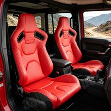 2pcs Universal Racing Seats Adjustable Pvc Leather Racing Bucket Seats Wsliders