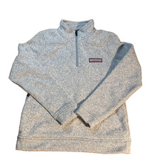 Kids Vineyard Vines 1/4 Zip Pullover Fleece Sweatshirt Size Large 16 Gray Marble