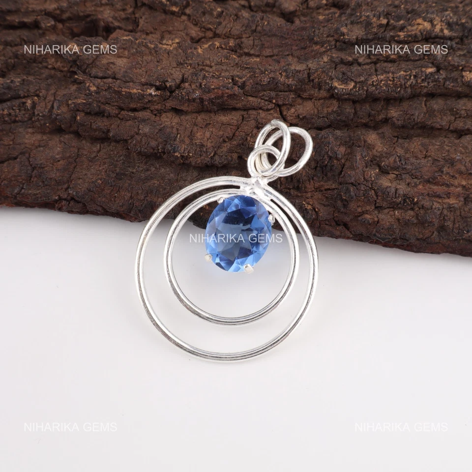 Tanzanite Stone 925 Sterling Silver Birthday Artisan December Daughter Pendant - Image 4 of 4