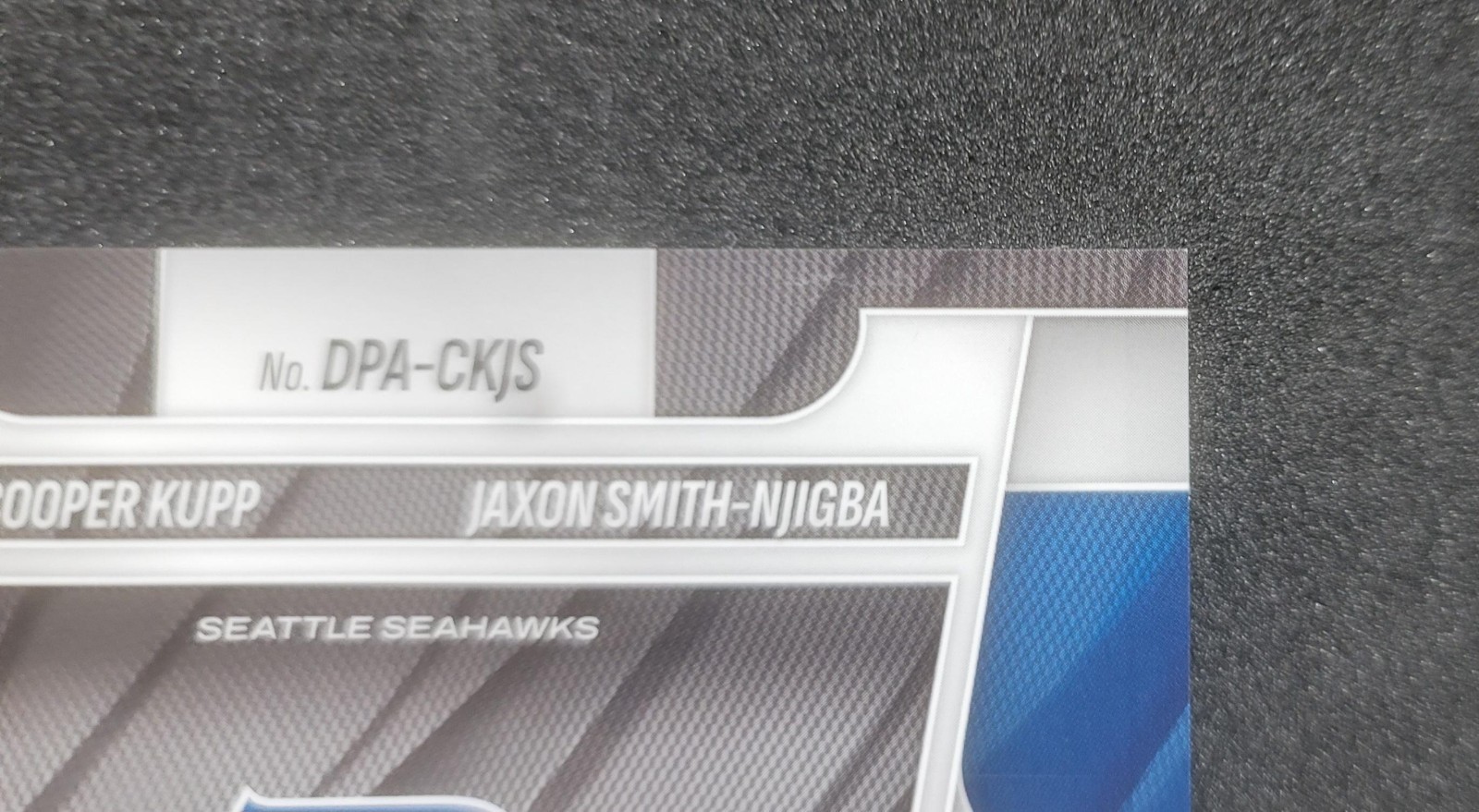 Jaxon Smith-Njigba/Cooper Kupp 2025 Panini Prizm Red Shimmer Dual Patch Auto /35 view 7