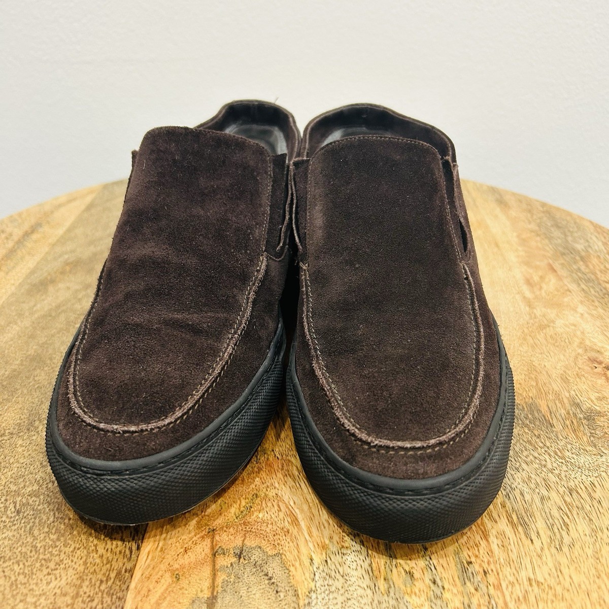 Corneliani Brown Suede Leather Slip On Loafers Shoes  Made in Italy Size 8 47