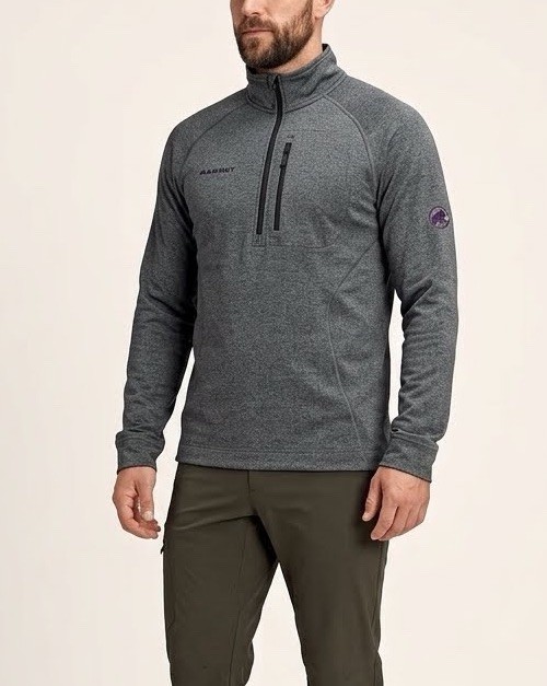 Mammut Elwha Half Zip Waffle Grid Fleece Pullover Men's M Gray Hiking - second product detail image