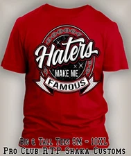 Big & Tall Small T Haters Make Me Famous Sneaker Tee Shirt To Match J5 Fire Red