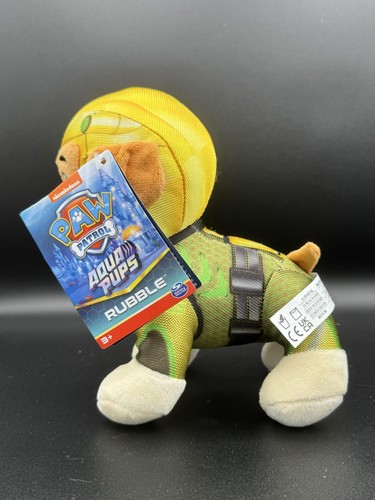 New Nickelodeon PAW PATROL Aqua Pups Pals 8" Plush RUBBLE with Tags - Picture 4 of 7