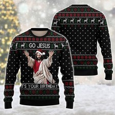 Jesus Ugly Christmas Sweater For Women, Christian Mens Funny Ugly Sweater