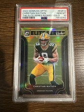 2022 Donruss Optic Elite Series Rookies Christian Watson /10 Gold PSA 10