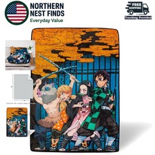 Anime Collectible Demon Slayer Throw - 45x60 Cozy Multi-Character Blanket