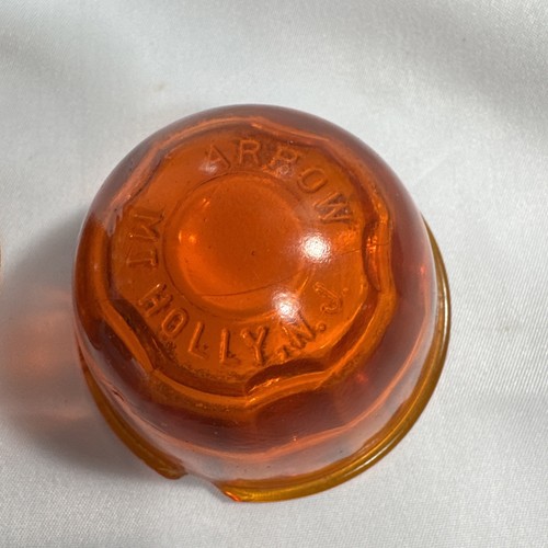 2 Vintage Arrow 99 Amber Glass Clearance Light Covers Truck Cab - Picture 3 of 9
