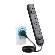 TROND Power Strip 4 Outlets 4 USB 360 Rotating Plug