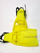 ScubaPro Yellow Twin Jet Open Heel Split Fins Large Adjustable Made in USA