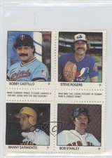 1983 Fleer Stamps Block of Four Bobby Castillo Steve Rogers Manny Sarmiento 0q3