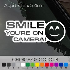 Smile You're On Camera - Vinyl Sticker Decal, 15 x 5.4cm