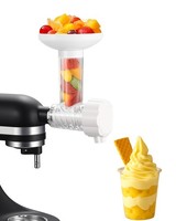 HOMGEN Ice Cream Maker Attachment for KitchenAid Stand Mixer - Frozen White 