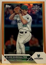 2023 Topps Pro Debut #PD187 Blake Burkhalter Orange Foil /25 RC Atlanta Braves