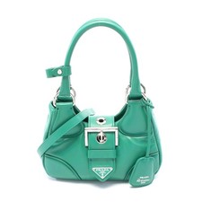 Prada Moon Leather Handbag Women Green One Size