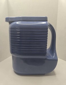 VINTAGE ART DECO HALL POTTERY CHINA COMPANY WESTINGHOUSE BLUE LIDDED PITCHER