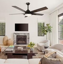 BICIK Modern 52 in. Indoor/Outdoor Black Dimmable Ceiling Fan