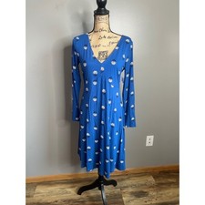 Old Navy Blue Floral Daisy V-Neck Long Sleeve Midi Dress Medium NWT casual
