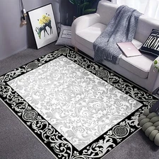 Velvet Mat Machine Washable Design Area Mat Non-Slip Easier Floor Thickened Soft