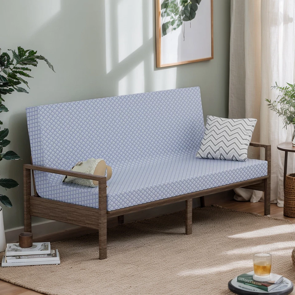 Full Size Sofa Couch Pat 5 inch Foldable Floor Futon Mattress w/ zipper Cover - Image 2 of 4