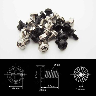25/100pc PC Case PSU Hard Drive Motherboard Mount Screw 6#-32x6mm DIY ...