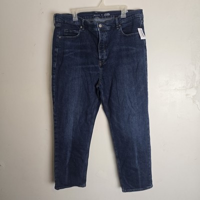 Old Navy Jeans Women 18 Extra High Rise Sky Hi Straight Dark Blue Button Fly