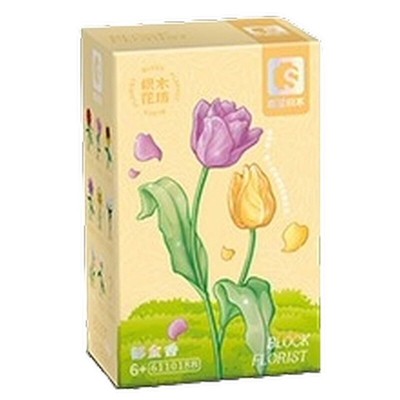  Klemmbausteine-611018B Sembo Tulpen lila gelb NEU OVP Sembo Tulpen lila gelbHer
