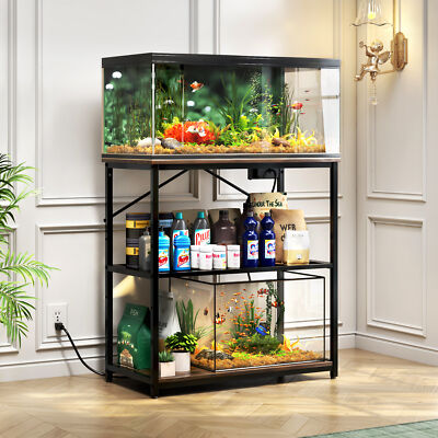 TC-HOMENY 10-37Gallon Adjustable Fish Tank Aquarium Stand - Main Image