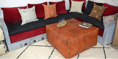 Leather New Handmade Unstuffed Brown Pouf Aamazing Pouffe Moroccan Leather