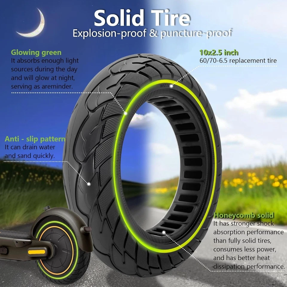 10''Hub Motor With Solid Tire 500w Drive Power Wheels Kit Tubeless - Image 3 of 4