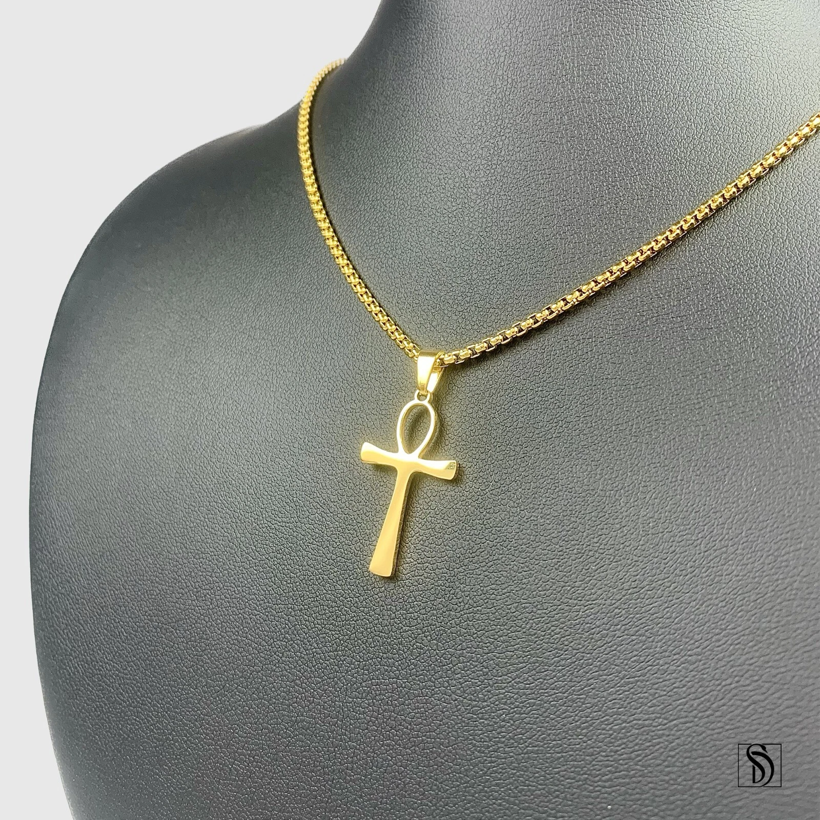 Pendentif égyptien Ankh en or 18 carats collier symbole égyptien bijoux