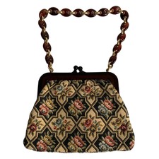 Vintage Walborg Lucite & Tapestry Purse