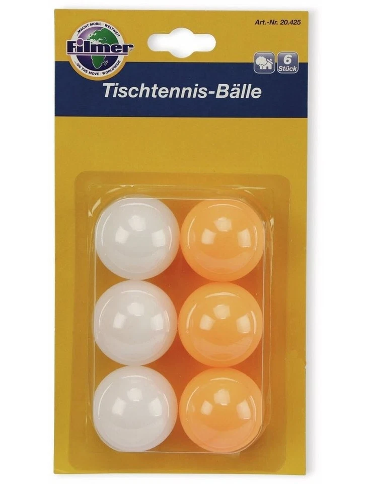 6 Tischtennisbälle / 2 Farben Filmer 40 mm Tischtennis Ping Pong Ball Bälle